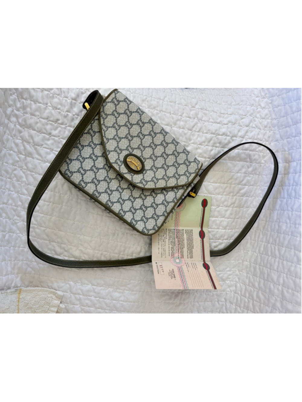Gucci Plus Crossbody Bag in Gray and Green, a piece of Gucci history. - Picture 12 of 16